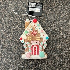 Christmas Clay Gingerbread House Ornament